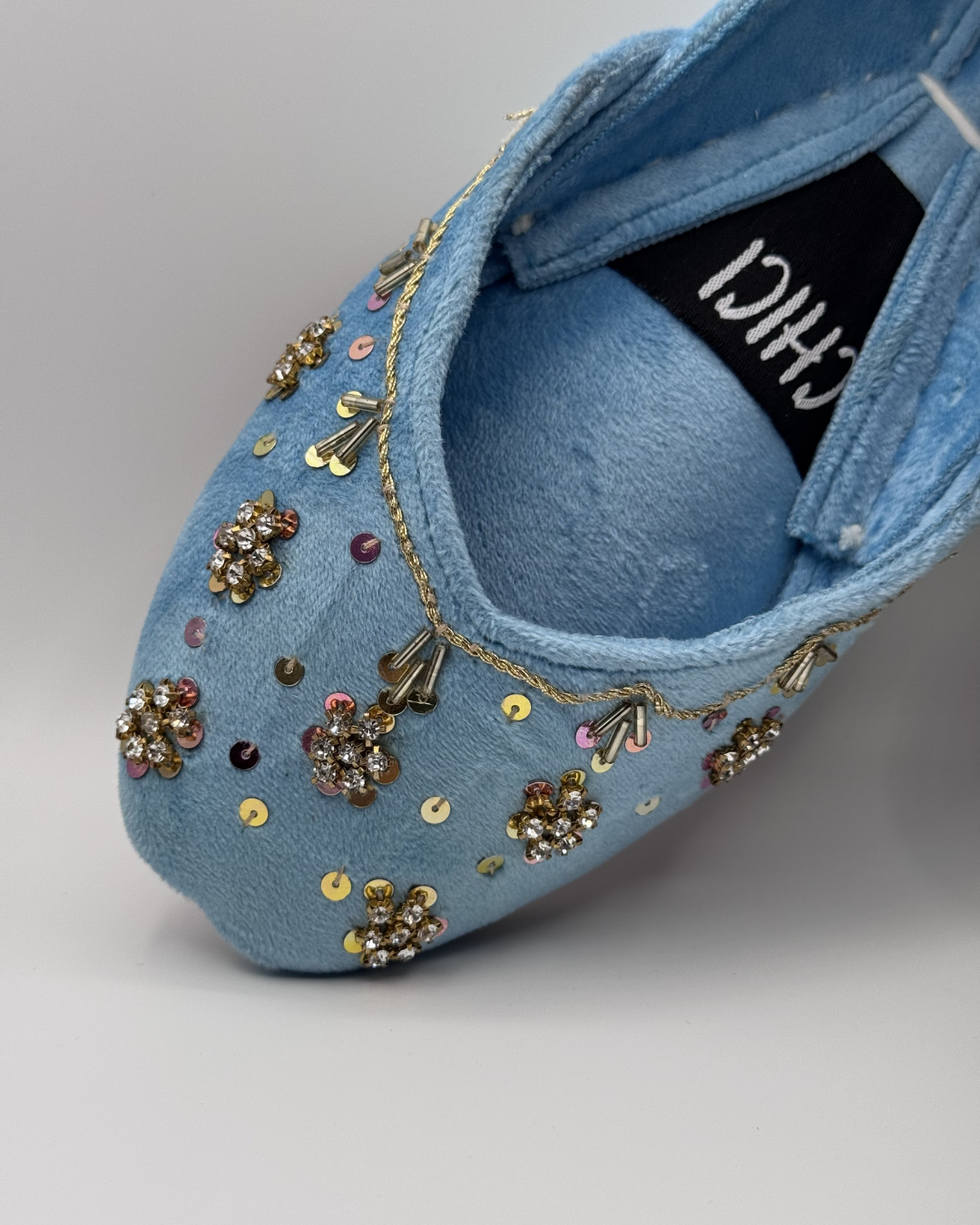 Sky Blue Fancy Khussa For Women