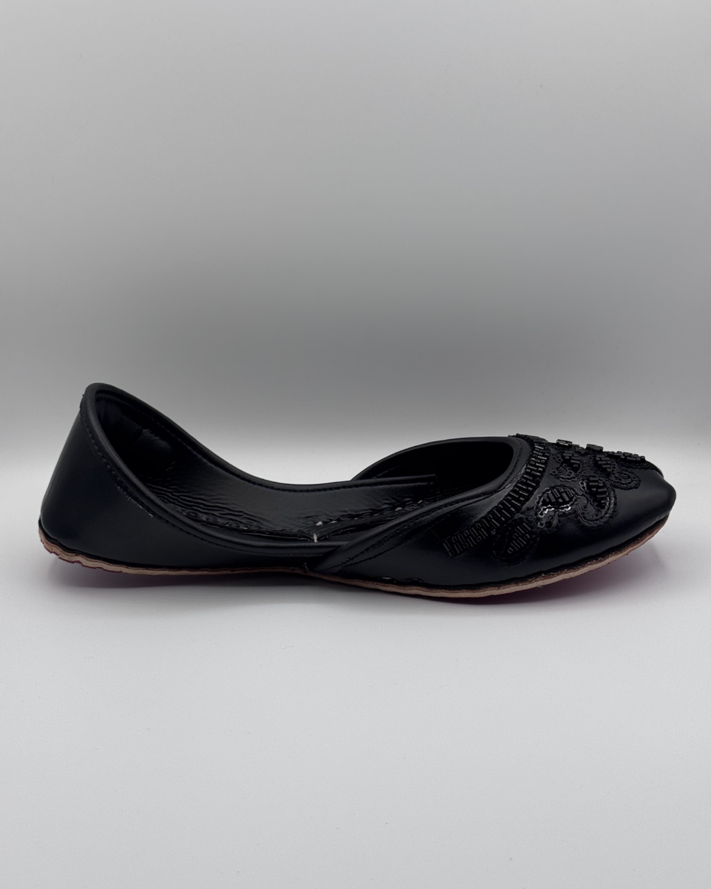 Black Beaded Fancy Khussa For Women