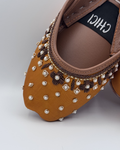 Mustard Pearl Fancy Khussa For Women