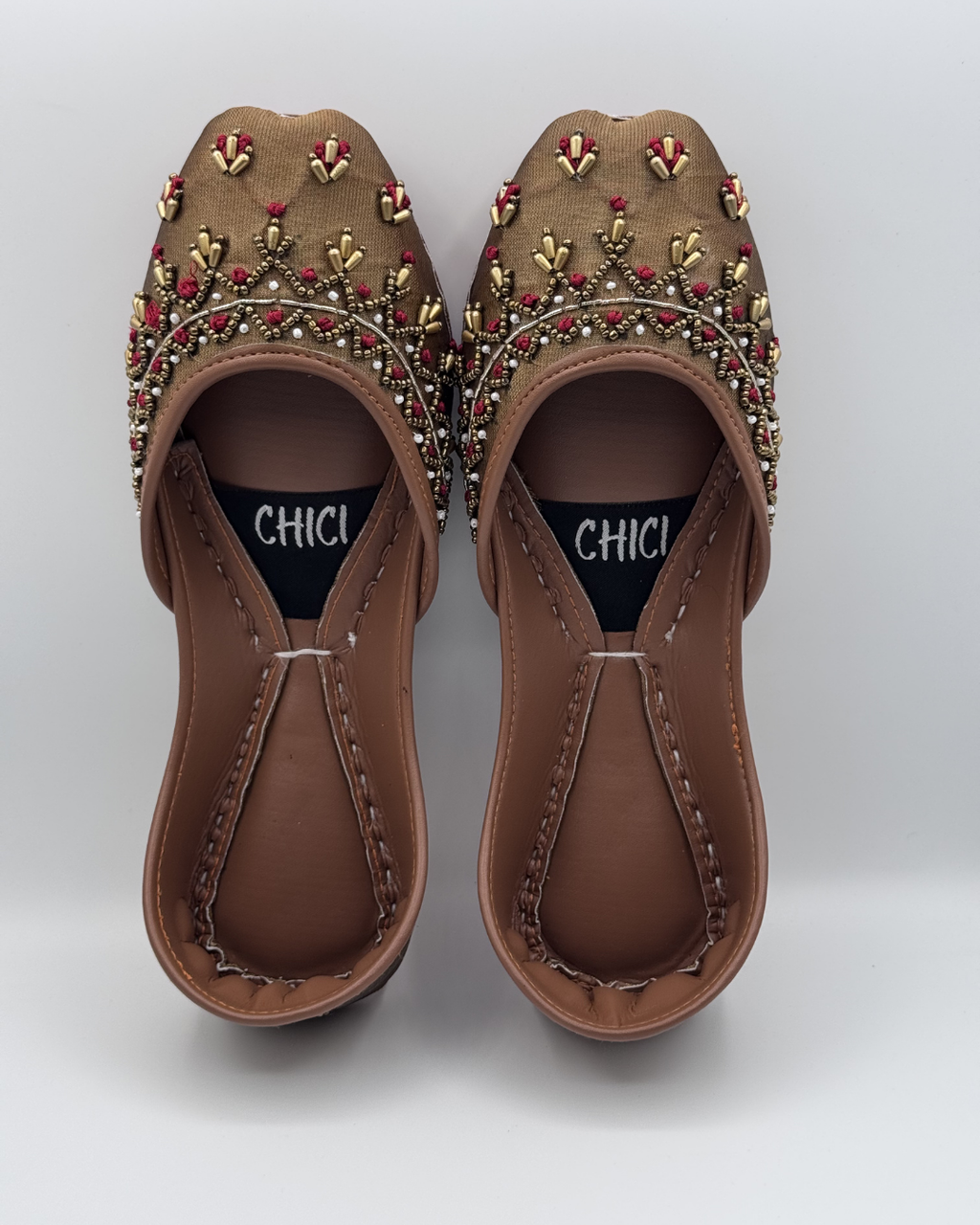 Olive Embroidered Fancy Khussa For Women