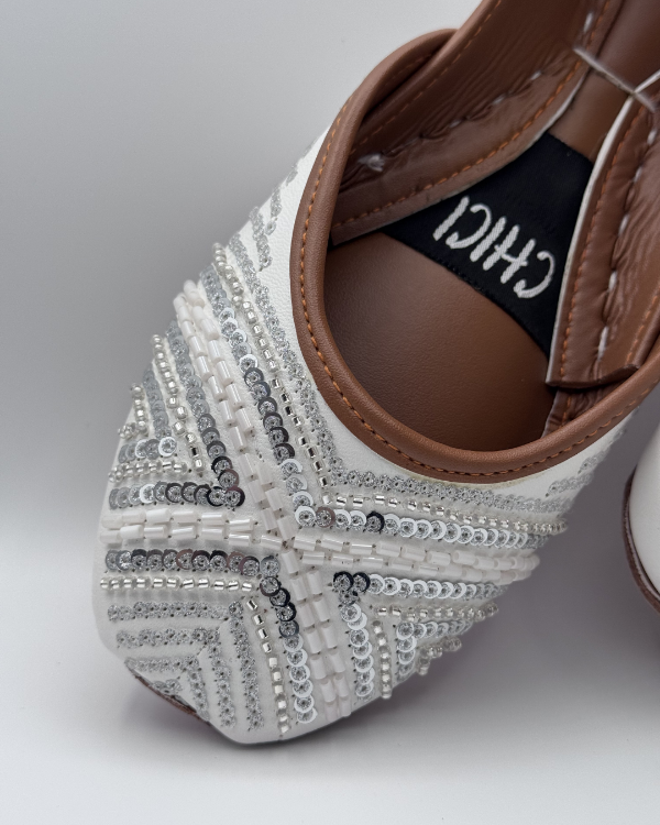 White Fancy Khussa For Women