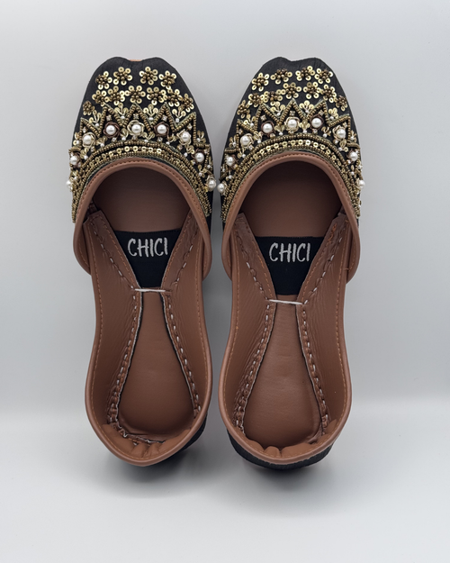 Black Pearl Fancy Khussa For Women