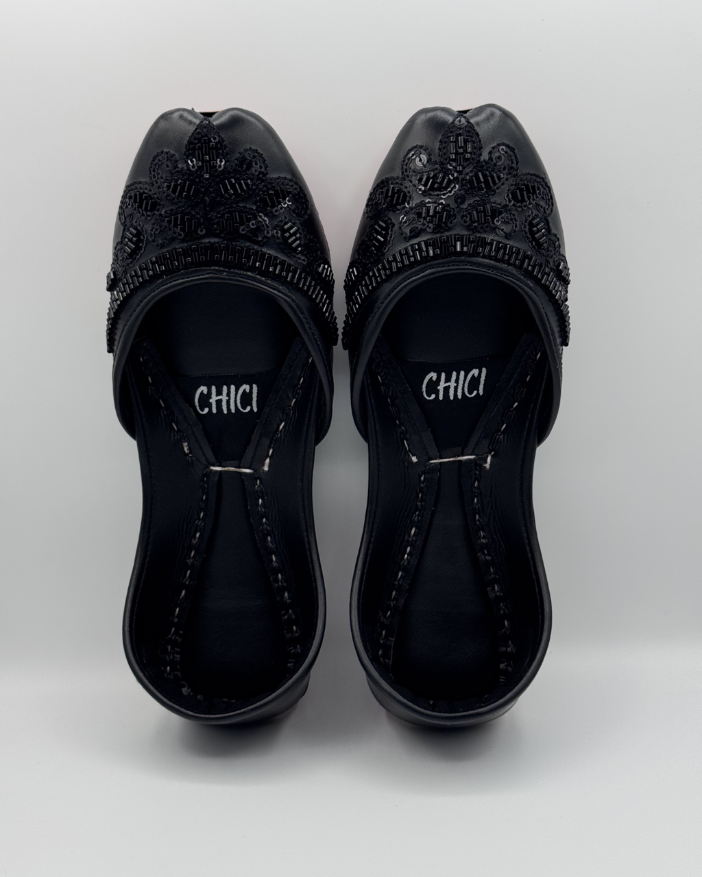 Black Beaded Fancy Khussa For Women
