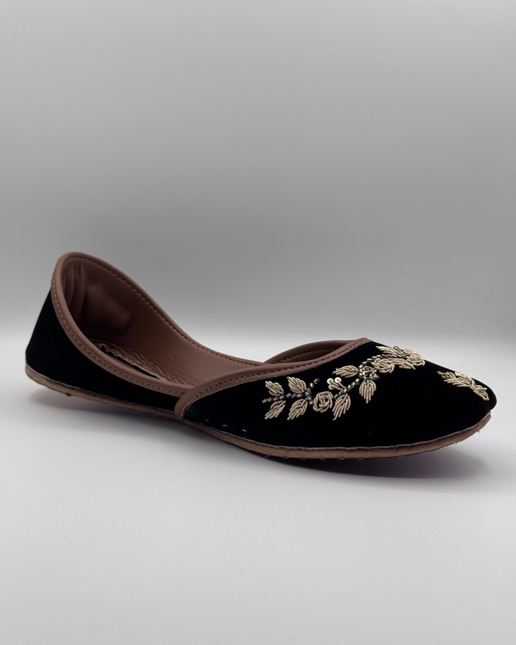 Midnight Black Pearl Khussa For Women