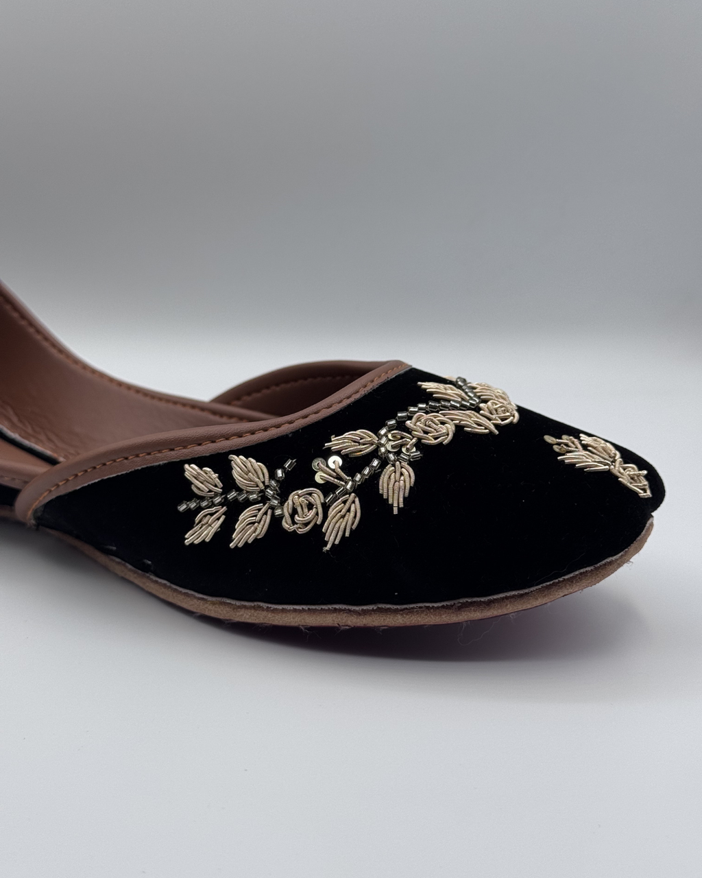 Midnight Black Pearl Khussa For Women