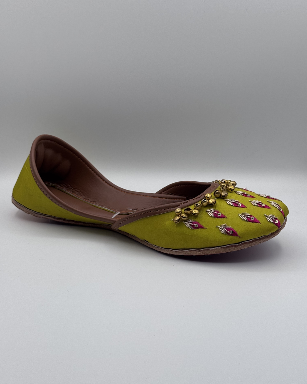Olive Green Fancy Khussa For Women