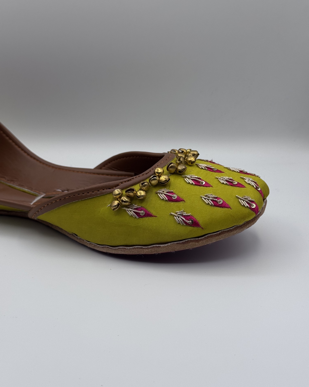 Olive Green Fancy Khussa For Women