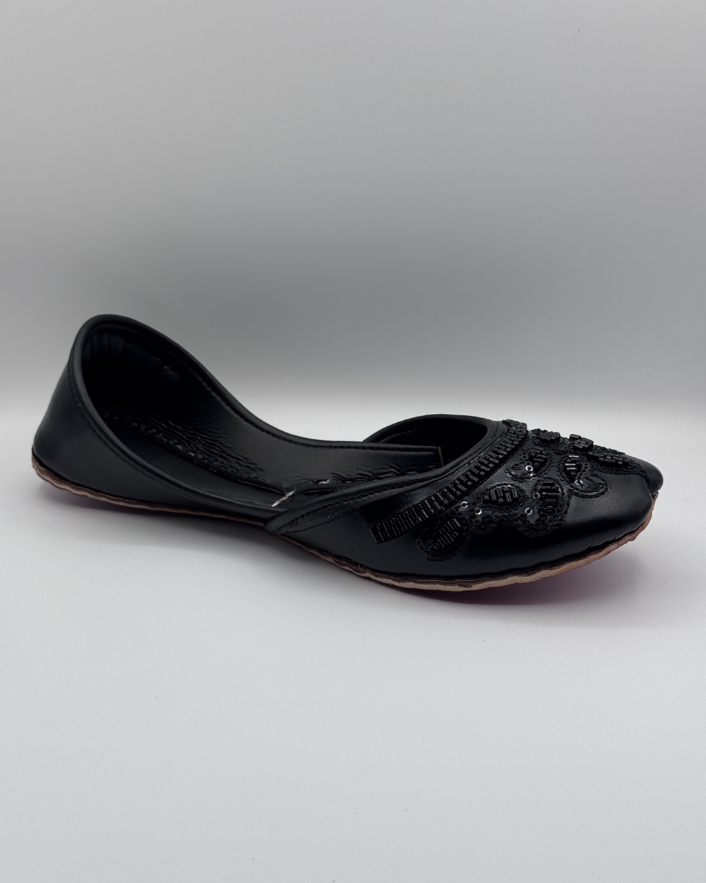 Black Beaded Fancy Khussa For Women