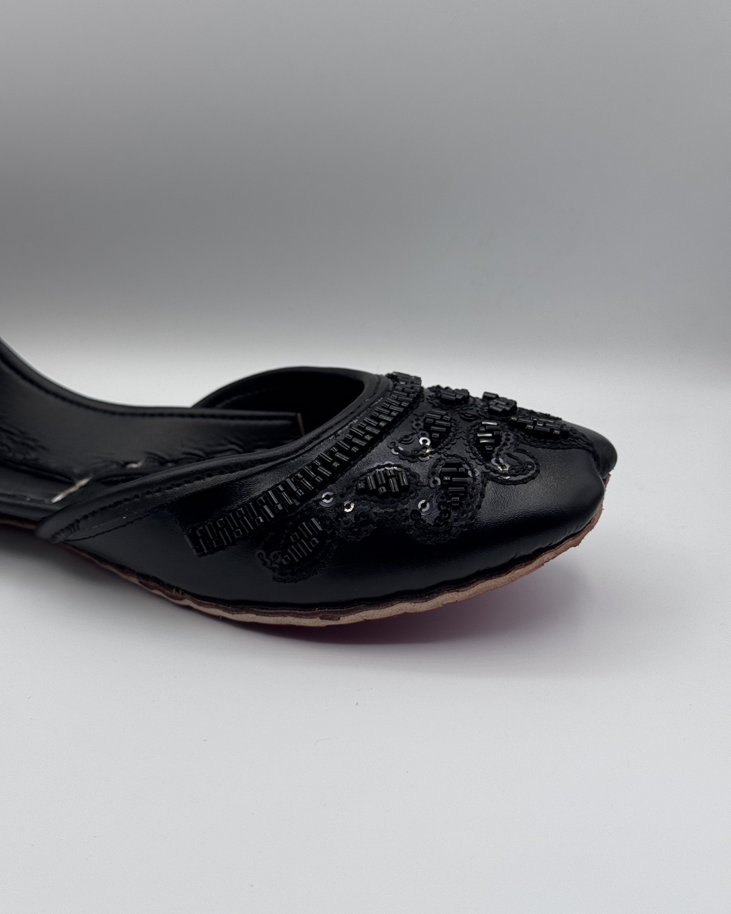 Black Beaded Fancy Khussa For Women
