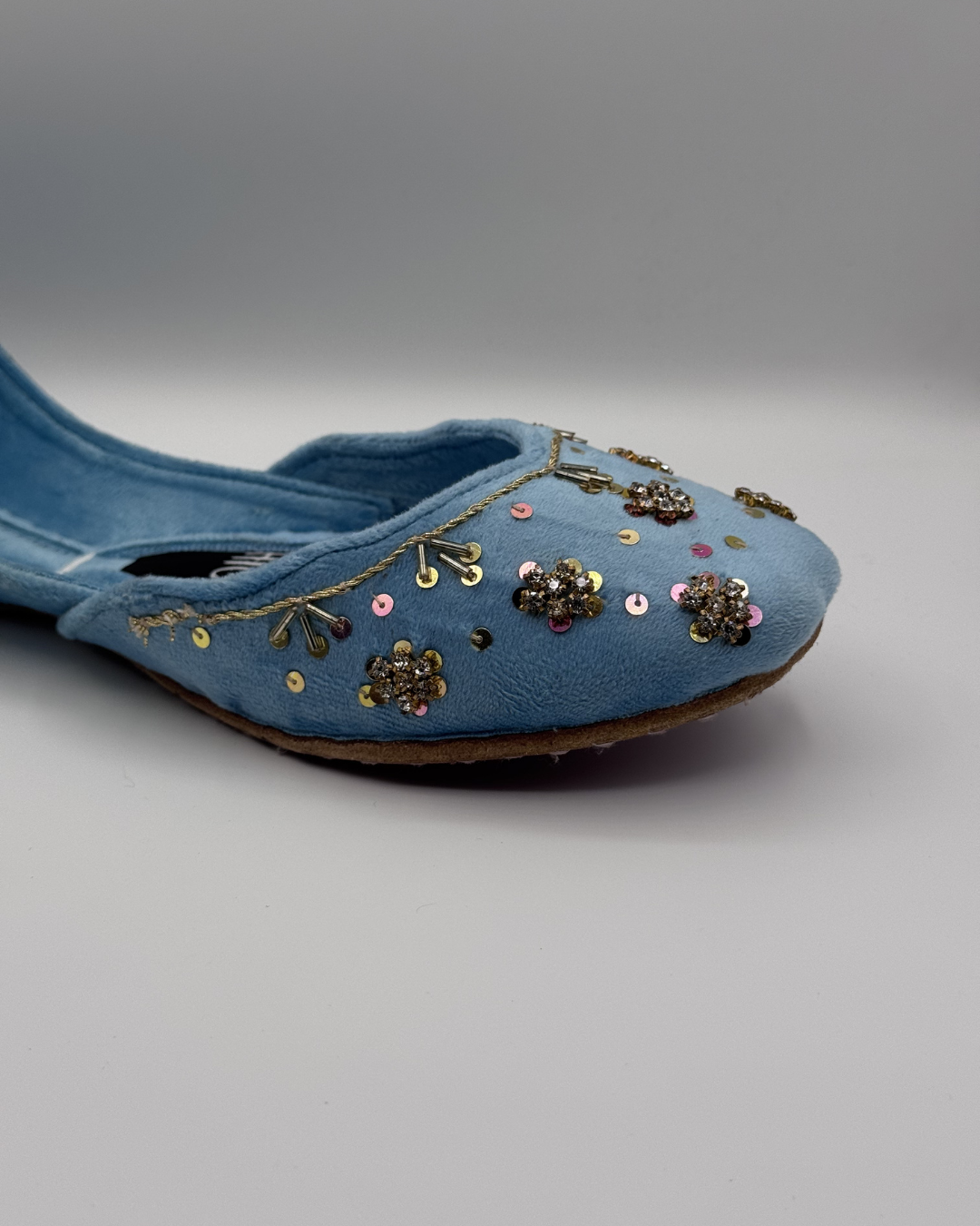 Sky Blue Fancy Khussa For Women